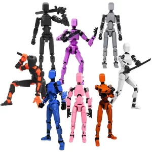 DIY Luminous T13 Multi-Jointed Movable Shapeshift Robot 3D Printed Mannequin Lucky robot and dog Action Figures Toys kids Gifts 4