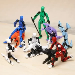 DIY Luminous T13 Multi-Jointed Movable Shapeshift Robot 3D Printed Mannequin Lucky robot and dog Action Figures Toys kids Gifts 3