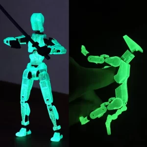 DIY Luminous T13 Multi-Jointed Movable Shapeshift Robot 3D Printed Mannequin Lucky robot and dog Action Figures Toys kids Gifts 1