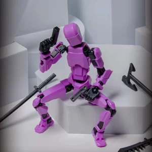 (Assembly Completed )T13 Action Figure 3D Printed Multi-Jointed Movable Titan 13 Lucky Dummy Robot Action Figure Gifts 4